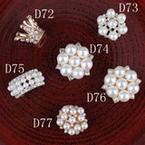 30PCS Vintage Metal 3D Rhinestone Buttons for Hair Accessories