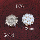 30PCS Vintage Metal 3D Rhinestone Buttons for Hair Accessories