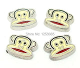 30PCS Enamel Metal Monkey Floating Charms for Glass Locket Pendant