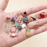 30PCS Cartoon Enamel Dangles Charms DIY Jewelry Making Pendant Necklace