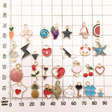 30PCS Cartoon Enamel Dangles Charms DIY Jewelry Making Pendant Necklace