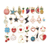 30PCS Cartoon Enamel Dangles Charms DIY Jewelry Making Pendant Necklace