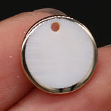 30PCS Natural Shell Round Hole Gilt Edge Pendant Bead For Jewelry Making