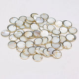 30PCS Natural Shell Round Hole Gilt Edge Pendant Bead For Jewelry Making
