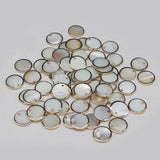 30PCS Natural Shell Round Hole Gilt Edge Pendant Bead For Jewelry Making