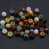 30PCS Natural Stone Agate Rose Quartz Large Hole Bead Pendant12MM
