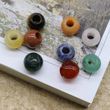 30PCS Natural Stone Agate Rose Quartz Large Hole Bead Pendant12MM