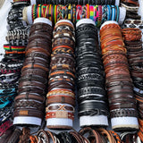 30PCS Mix Styles Braided Leather Cuff Bracelets Men's Women's Jewelry