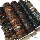 30PCS Mix Styles Braided Leather Cuff Bracelets Men's Women's Jewelry