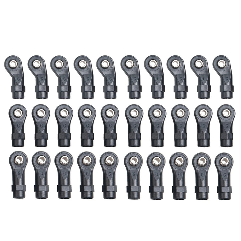 30PCS Plastic Rod Ends Link Balls Head Linkage Joint for 1/10 RC Crawler Car