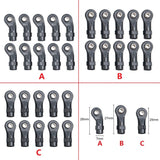 30PCS Plastic Rod Ends Link Balls Head Linkage Joint for 1/10 RC Crawler Car