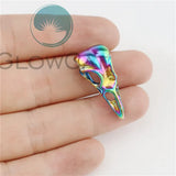 30PCS Rainbow Punk Charms Skull Bird Head Pointed Mouth Pendant Charms