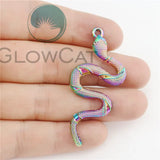 30PCS Rainbow Steampunk Snake Pendant Charms Unisex DIY Jewelry