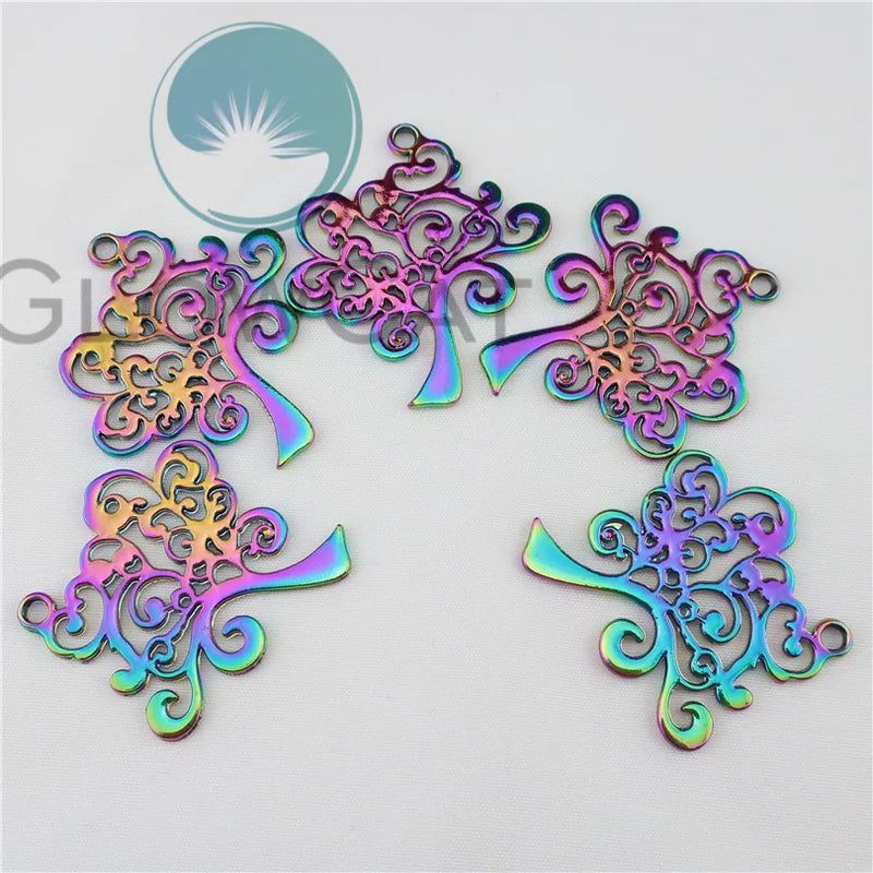 30PCS Tree of Life Pendant Charms for Necklace Unisex Jewelry