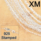 30PCS 18 Inch 925 Sterling Silver Necklace Chains with Lobster Clasps