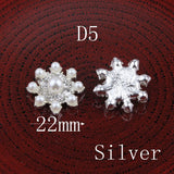 30PCS Vintage Metal Buttons+Crystal Pearls Craft Supplies Flatback Rhinestones