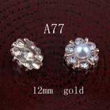 30PCS Metal Rhinestone Buttons for Hair Accessories