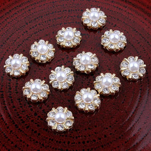30PCS Metal Rhinestone Buttons for Hair Accessories