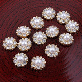 30PCS Metal Rhinestone Buttons for Hair Accessories