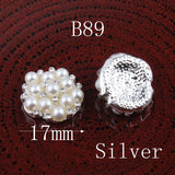 30PCS Vintage Metal Rhinestone Buttons Bling Flatback Flower Crystal Buttons