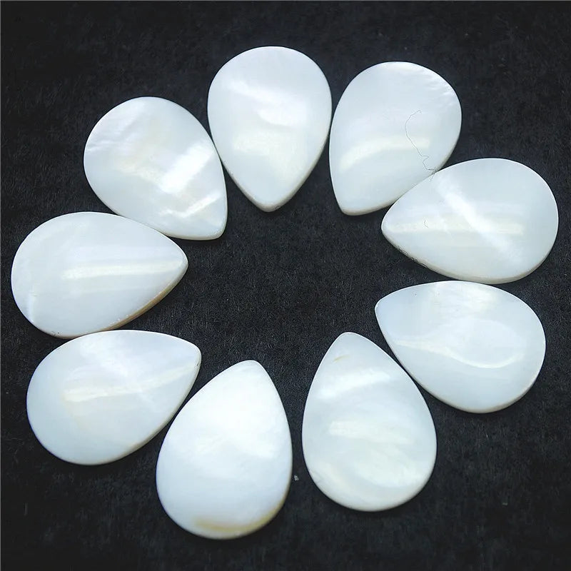 30PCS Mother Of Pearl Teardrop Shell Cabochons Loose Beads 13x18MM 18X25MM