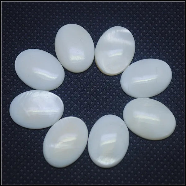 30PCS Mother of Pearl Cabochons Shell Bracelet Making Oval Shapes