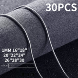 30PCS/lot 925 Sterling Silver 1MM Snake Chain Necklaces