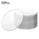 30Pack Clear Acrylic Sheets Perspex Plate Round Disc Transparent Board
