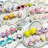 30 Pcs Cute Cartoon Clip On Earrings for Kids Girls, No Piercing Needed