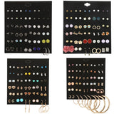 Resin Flowers Pearl Moon Heart Star Stud Earrings Set