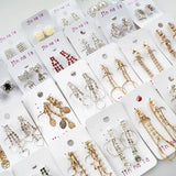 30Pairs Rhinestone Dangle Clip Earrings for Women Girls Mix Style