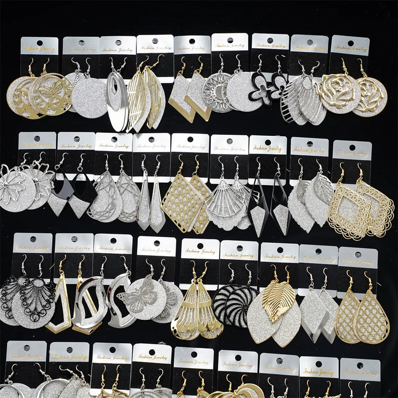 30 Pairs Frosted Butterfly Leaf Spiral Earrings for Women Girls Party