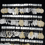 30 Pairs Frosted Butterfly Leaf Spiral Earrings for Women Girls Party