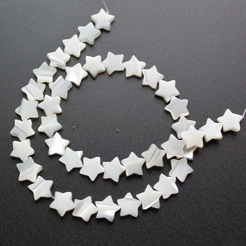 30Pc/Pack Natural Mother Of Pearl Shell Star Beads For Jewelry Making