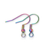 30Pcs 316 Stainless Steel Rainbow French Ear Wires 21G