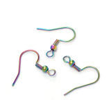 30Pcs 316 Stainless Steel Rainbow French Ear Wires 21G