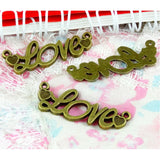 30Pcs Antique Bronze Love Connection Charms Pendant 35*12MM