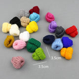 30Pcs 35mm Knitting Mini Hats DIY Craft Kids Headwear Hair Accessories
