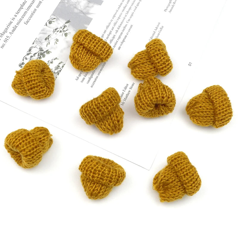 30Pcs 35mm Knitting Mini Hats DIY Craft Kids Headwear Hair Accessories