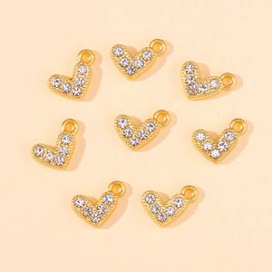 30pcs Mini Love Heart Zircon Charms for Jewelry Making