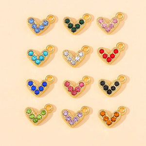 30pcs Mini Love Heart Zircon Charms for Jewelry Making