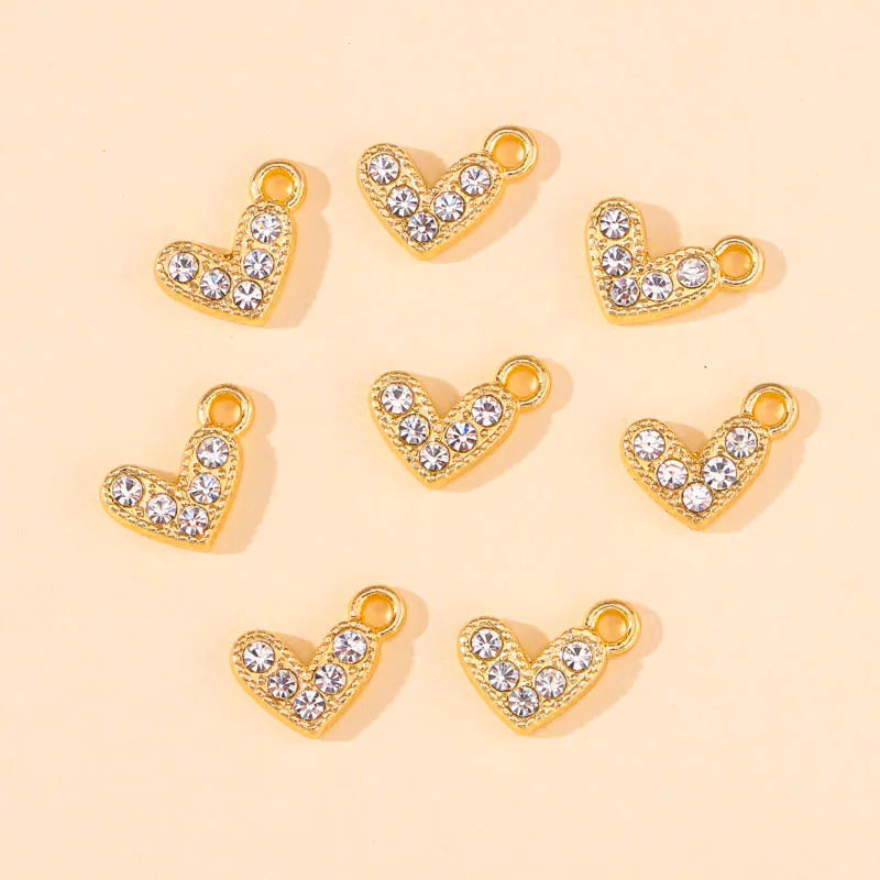 30pcs Mini Love Heart Zircon Charms for Jewelry Making