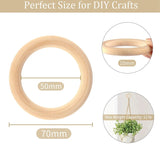 30Pcs 70Mm Wood Rings for DIY Crafts and Jewelry Making