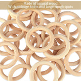 30Pcs 70mm Wooden Rings for DIY Crafts, Macrame Plant Hanger, Ornaments