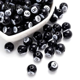 30Pcs Big Hole Acrylic Beads Billiards 8 Word Spacer Beads For DIY Bracelet