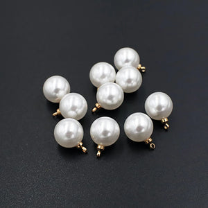 30Pcs 8-18mm Pearl Charm Round Spacer Loose Beads Plated Pendant Charms