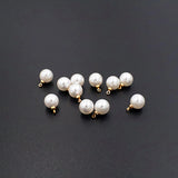 30Pcs 8-18mm Pearl Charm Round Spacer Loose Beads Plated Pendant Charms
