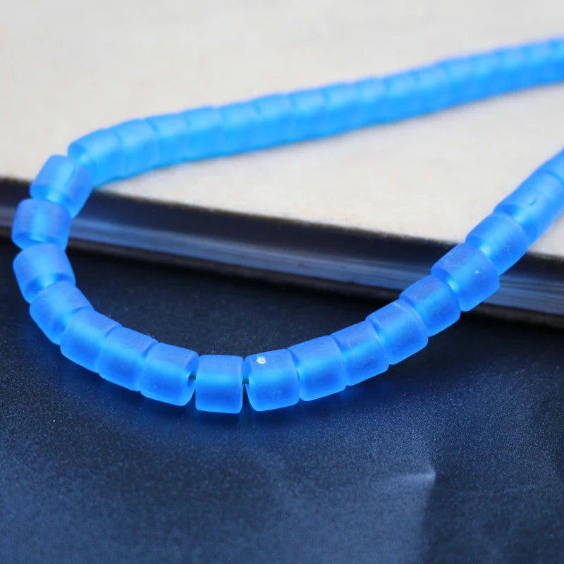 30Pcs 8mm*6mm Lampwork Glass Beads Pipe Shape Multi-color for DIY Jewelry