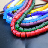 30Pcs 8mm*6mm Lampwork Glass Beads Pipe Drum Multi-Color Jewelry Crafts DIY
