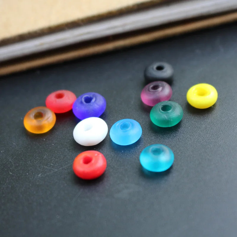 30Pcs 8mm Lampwork Glass Beads Spacer Beads Multi-color for Jewelry Making